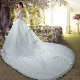 Luxury Sparking Sequins Short Sleeves Full Length Wedding Dress Gown
