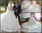 Full Lace Bridal Ball Gowns Luxury Long Sleeves Muslim Wedding Dress 2017 G1877