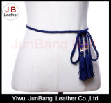 Microfiber Braided Belt with Tassel for Women Dress
