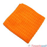Orange Microfiber Checkered Kitchen Dish Towel