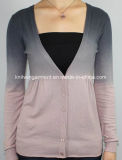 Women Knitted V Neck Long Sleeve Clothes with Buttons(11ss-127