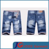 Knee Ripped Fashion Men's Short Jeans Pant Apparel (JC3281)