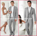 Customized Silver Suits Formal Office Tuxedo for 4 Pieces-Coat+Pants+Vest+Necktie Suit Mc10