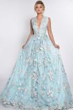 Lace Evening Dress Gowns Blue Prom Party Dresses Ld155
