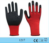 Polyester Shell Latex Crinkle Coated Construction Safety Working Gloves