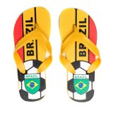 Men PE Slipper Sandal with Soccer and Brazil Printing