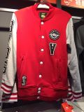 Red Hoodie Jacket with Button