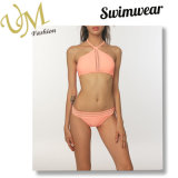 Hot 2018 New Design Halt Top Orange Nylon Spandex Bikini Swimwear