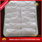 Disposable White Cotton Face Towel with Tray for Airline & Train