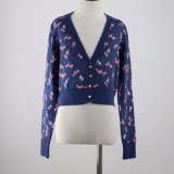 Girls' Print Fashionable Sweater Cardigan with Long Sleeves