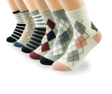 Custom Fashionable Geometric Figure Jacquard Casual Sock in Various Designs and Sizes