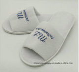 Embroidery Open Toe Terry Towel EVA Hotel Slippers