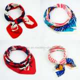 Top Quality Printed Square Silk Satin Scarf (HWBS090)