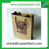 Low Cost Custom Brown Color Regular Kraft Paper Bag for Double Wine Packaging