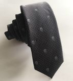 Custom Design Men's Fashionable Woven Silk Logo Tie with Matching Self Fabric Tipping (L050)