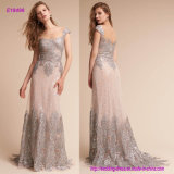 Dramatic Yet Elegant Embroidered Mesh Lace Prom Dress