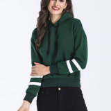 Combed Cotton Women's Sweatshirts Women Casual Clothing Green Hoodies