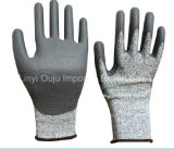 13G Hppe Cut-Resistance Safety Glove with PU Coated