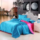 Home Textile Satin Silk Bedsheet Duvet Cover Bedding Set