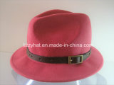 Felt Hat Fashion Wool Fedora Hat with Leather Band for Women/Men