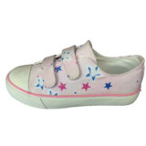Newest Style Magic Tape Style Wholesale Flat Kids Pink Canvas Shoes