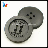 Custom 28mm Coated Black Color 4-Hole Wood Sew Button