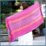 Women Cotton Linen Scarf Embroidery Shawls Wrap Thin Soft