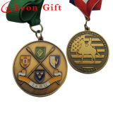 Customized Zinc Alloy Antique Gold Metal Competitive Medals