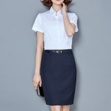 Ladies White Color Short Sleeve Office Wear Formal Dress Shirt