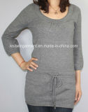 Ladies Knitted Long Sleeve Pullover Sweater for Casual (12AW-007)