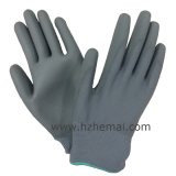 Grey PU Gloves Palm Coated Safety Work Glove China Manufacturer