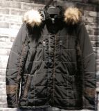 2015 Woolen Casual Fur Hoody Jacket for Men