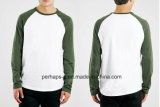 Contrast Color Reglan Sleeve Slub Cotton Mens Shirt