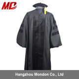 General Us Black Doctoral Graduation Gown and Cap with Velvet Piping