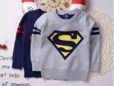 T12010 Newest Wholesale Autumn Baby Boy Super Man Shirt Kids Cotton Knitted Thicken Pullover Clothing Children Long Sleeved Bottoming Shirt