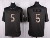 Baltimore Joe Flacco Black Grey Customized American Football Jerseys