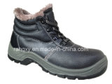 Split Embossed Leather Safety Shoes with Artificial Fur Lining (HQ05063)