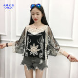 2017 New Jacquard Hollow Lace Computer Embroidered Bat Sleeves Beach Lace Blouse