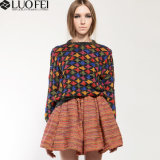 Lady Thick Tweed Puffy Short Autumn Winter Skirt