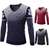 Hot Selling Men's Computer Knitting Pure Wool Sweater V Neck