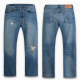 Wholesale Men's Stretch Long Blue Denim Jeans