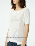 OEM Women Fashion Round Neck Short Sleeve Sweater Clothes (W17-719)