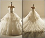 Puffy Lace Bridal Ball Gown Organza Tiered Wedding Dress Z111
