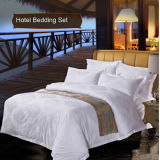 Pure Cotton White Hotel Jacquard Bedding Sets for 3 Star Hotel