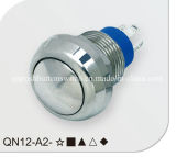 12mm Domed Head Momentary (NO) Nickel Plated Bras Switch
