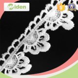 Bridal White Floral Lace Fabric African Cord Lace with POM POM
