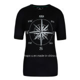 Cool Mens Cotton T-Shirt with Compass Printing