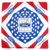 Factory OEM Produce Customized Logo Printed Cotton Head Wrap Big Handkerchief Bandanna