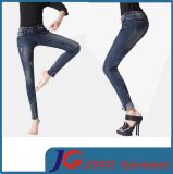 Girl Skinny Patch Jeans with Turns up (JC1180)