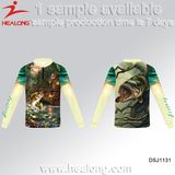 Healong Latest Design Sportswear UV-Protection 3D Sublimation Fishing Shirt